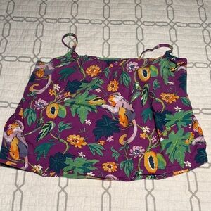 Printfresh Purple and Green Floral Tank Top
